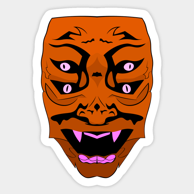 Demon Mask V Sticker by LordNeckbeard